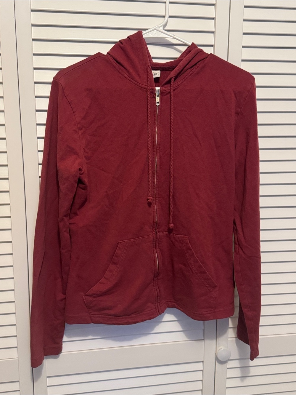 Women's Hooded Zip-Up Sweatshirt - Deep Maroon